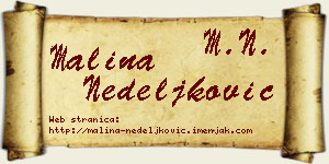 Malina Nedeljković vizit kartica